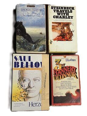 4 Classic Paperback Book Bundle: Hardy, Steinbeck, Bellow, O'Connor